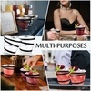 image:imageGejoy 100 Pcs 9 oz Rimmed Swirl Plastic Cup OrangeBlack