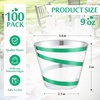 image:imageGejoy 100 Pcs 9 oz Rimmed Swirl Plastic Cup OrangeDark Green