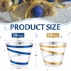 image:imageGejoy 100 Pcs 9 oz Rimmed Swirl Plastic Cup OrangeGold  Blue