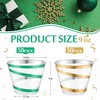 image:imageGejoy 100 Pcs 9 oz Rimmed Swirl Plastic Cup OrangeGold  Green