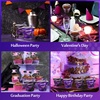 image:imageGejoy 100 Pcs 9 oz Rimmed Swirl Plastic Cup OrangePurple  Black