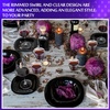 image:imageGejoy 100 Pcs 9 oz Rimmed Swirl Plastic Cup OrangePurple  Black