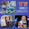 image:imageGejoy 100 Pcs 9 oz Rimmed Swirl Plastic Cup OrangePurple  Blue