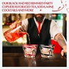 image:imageGejoy 100 Pcs 9 oz Rimmed Swirl Plastic Cup OrangeRed  Black