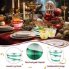 image:imageGejoy 100 Pcs 9 oz Rimmed Swirl Plastic Cup OrangeRed  Green  Gold  Silver