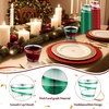image:imageGejoy 100 Pcs 9 oz Rimmed Swirl Plastic Cup OrangeRed  Green