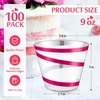 image:imageGejoy 100 Pcs 9 oz Rimmed Swirl Plastic Cup OrangeRose Red