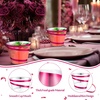 image:imageGejoy 100 Pcs 9 oz Rimmed Swirl Plastic Cup OrangeRose Red
