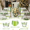image:imageGejoy 100 Pcs 9 oz Rimmed Swirl Plastic Cup OrangeSage Green
