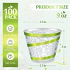 image:imageGejoy 100 Pcs 9 oz Rimmed Swirl Plastic Cup OrangeSage Green