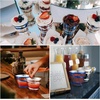 image:imageGejoy 100 Pcs 9 oz Rimmed Swirl Plastic Cup OrangeSilver  Blue