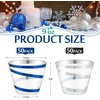 image:imageGejoy 100 Pcs 9 oz Rimmed Swirl Plastic Cup OrangeSilver  Blue