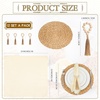 image:imageGejoy 18 Pcs Boho Woven Placemat Wood Bead Napkin Ring with Dinner Napkin36