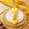 image:imageGejoy 18 Pcs Burlap Placemat Wood Napkin Ring Dinner Napkin Sage GreenBright Yellow