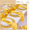 image:imageGejoy 18 Pcs Burlap Placemat Wood Napkin Ring Dinner Napkin Sage GreenBright Yellow