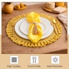 image:imageGejoy 18 Pcs Burlap Placemat Wood Napkin Ring Dinner Napkin Sage GreenBright Yellow
