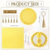 image:imageGejoy 18 Pcs Burlap Placemat Wood Napkin Ring Dinner Napkin Sage GreenBright Yellow