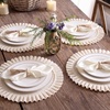 image:imageGejoy 18 Pcs Burlap Placemat Wood Napkin Ring Dinner Napkin Sage GreenIvory