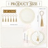 image:imageGejoy 18 Pcs Burlap Placemat Wood Napkin Ring Dinner Napkin Sage GreenIvory