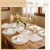 image:imageGejoy 18 Pcs Burlap Placemat Wood Napkin Ring Dinner Napkin Sage GreenIvory