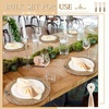 image:imageGejoy 18 Pcs Burlap Placemat Wood Napkin Ring Dinner Napkin Sage GreenNatural