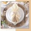 image:imageGejoy 18 Pcs Burlap Placemat Wood Napkin Ring Dinner Napkin Sage GreenNatural