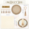 image:imageGejoy 18 Pcs Burlap Placemat Wood Napkin Ring Dinner Napkin Sage GreenNatural