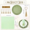 image:imageGejoy 18 Pcs Burlap Placemat Wood Napkin Ring Dinner Napkin Sage GreenSage Green