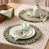 image:imageGejoy 18 Pcs Burlap Placemat Wood Napkin Ring Dinner Napkin Sage GreenSage Green