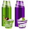 image:imageGejoy 100 Pcs 9 oz Rimmed Swirl Plastic Cup OrangeGreen Purple