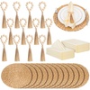 image:imageGejoy 18 Pcs Boho Woven Placemat Wood Bead Napkin Ring with Dinner Napkin36