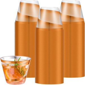 image:imageGejoy 100 Pcs 9 oz Rimmed Swirl Plastic Cup OrangeOrange