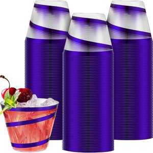 image:imageGejoy 100 Pcs 9 oz Rimmed Swirl Plastic Cup OrangePurple